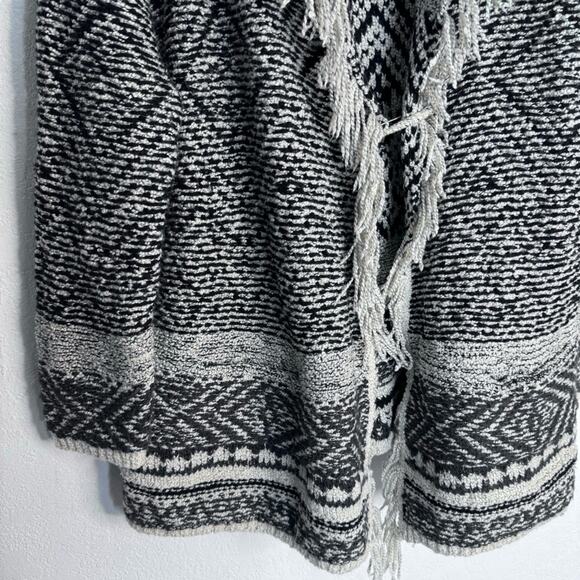 J Jill Fringe Western Boho Cardigan Sweater Wool Blend Fall Oversized Large - Picture 4 of 10